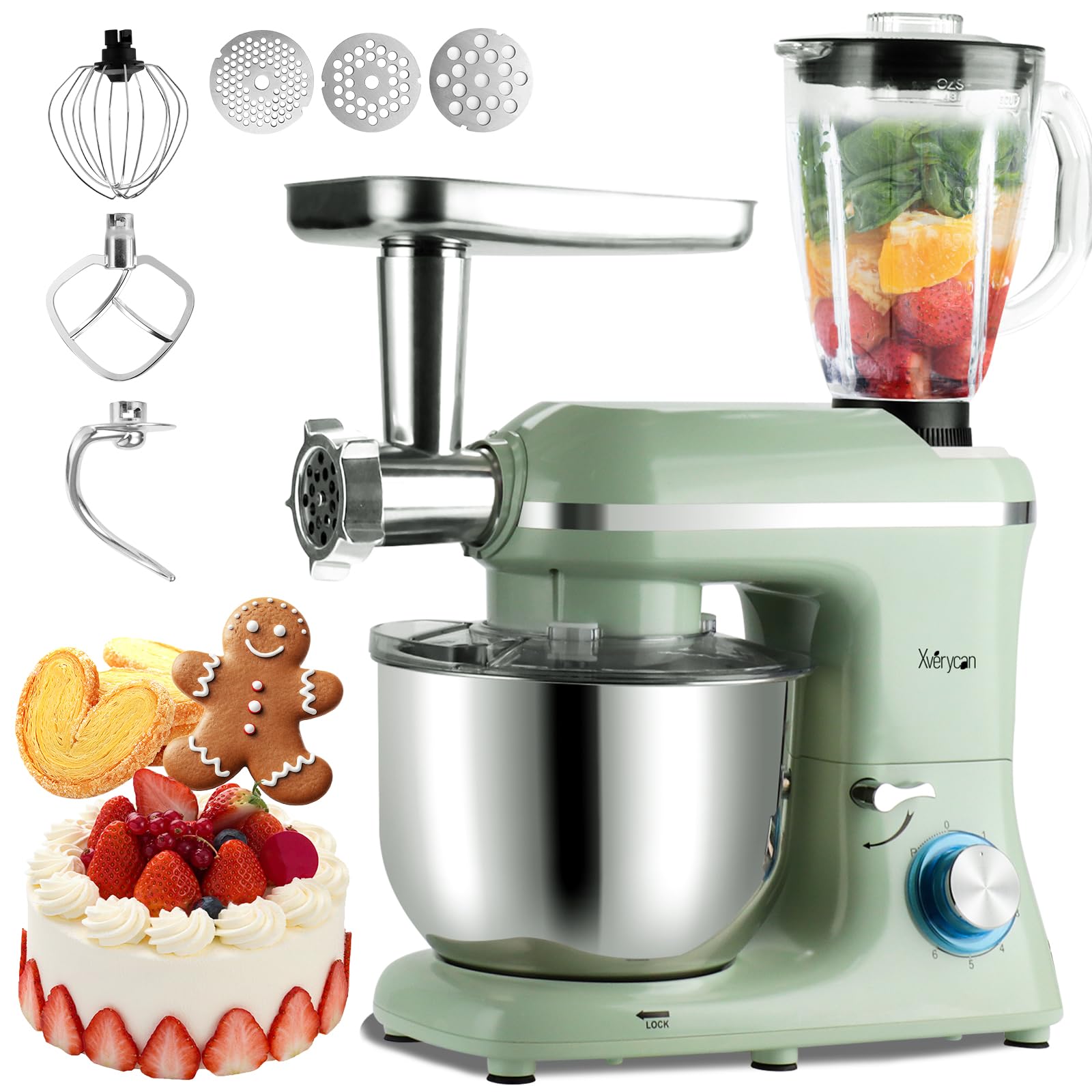 スタンドミキサー Amazon | Xverycan スタンドミキサー 6L 大容量 業務用 家庭用 多機能